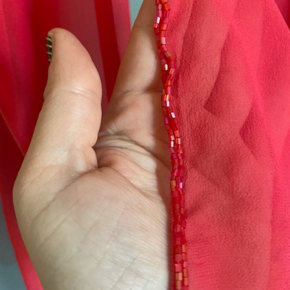 Gorgeous Fuchsia Beaded Evening Gown - Picture 6 of 6